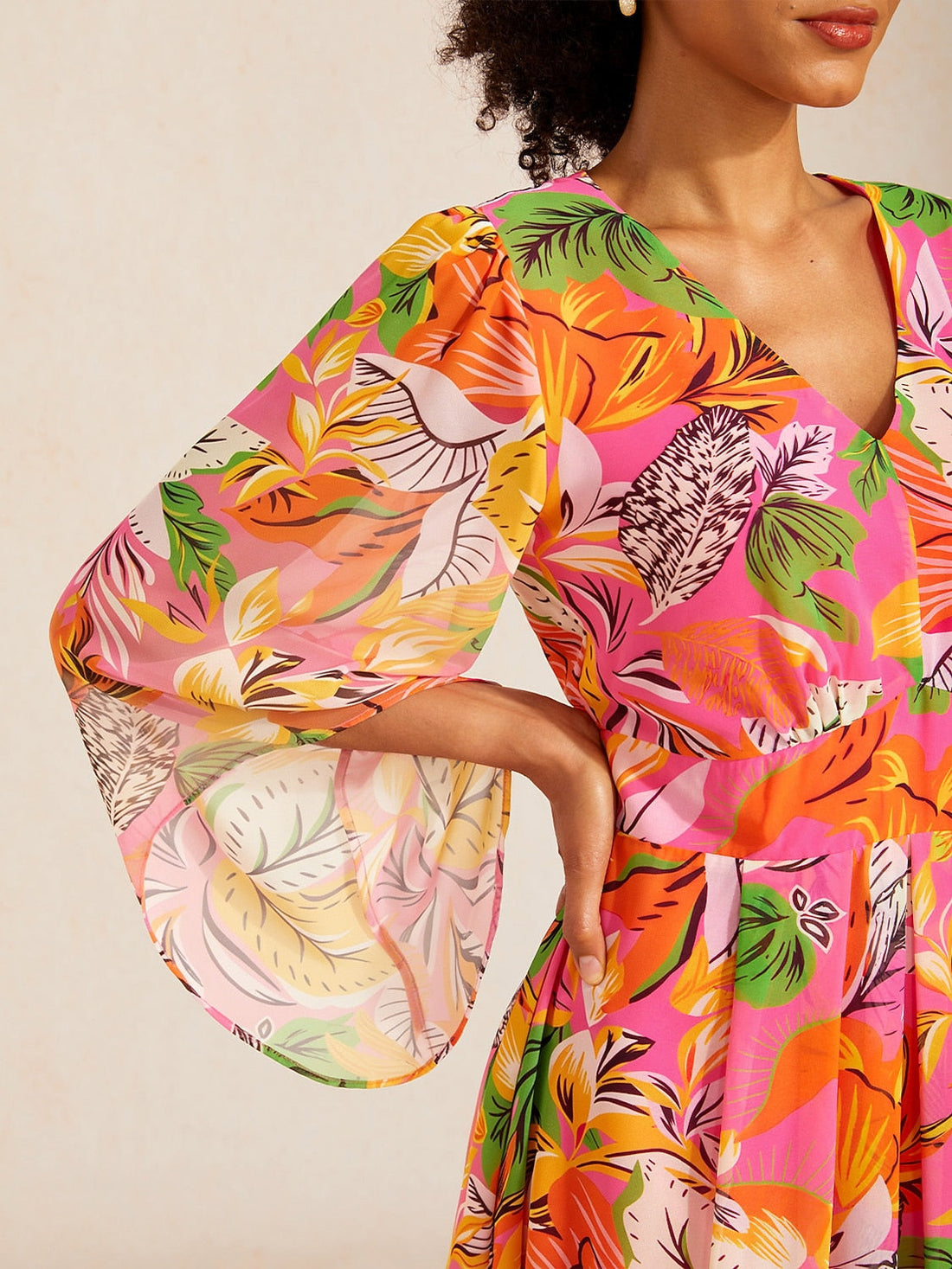 Wild Hibiscus Dream Flowy Chiffon Maxi Dress