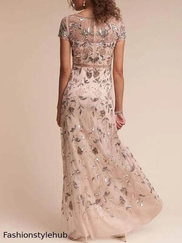 Delicate Sequin Beaded Women's Dress