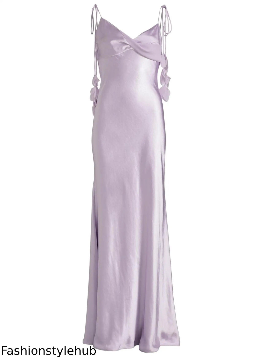 Lilac Sleeveless Satin Maxi Dress