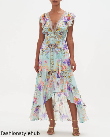 Ruffle Wrap Dress