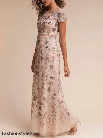 Delicate Sequin Beaded Women's Dress