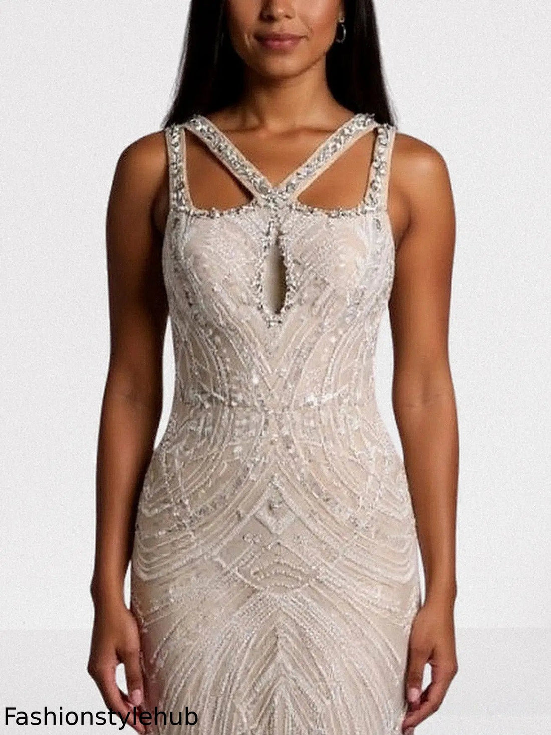 Embellished Cut-Out Sleeveless Maxi Dress