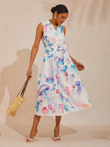 Jellyfish Effortless Linen-Style Shirt Dress